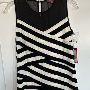 Black and White Striped Sleeveless Top